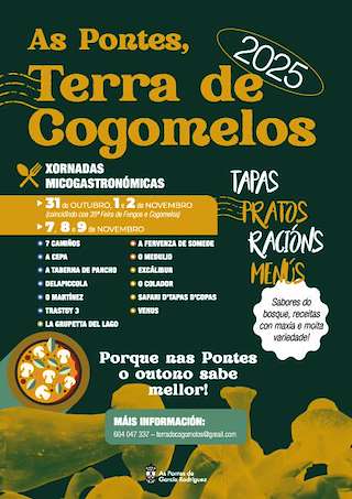 Fechas, información, programa, cartel, imágenes, mapa y ubicación de Xornadas Micogastronómicas  (2025) en As Pontes de García Rodríguez