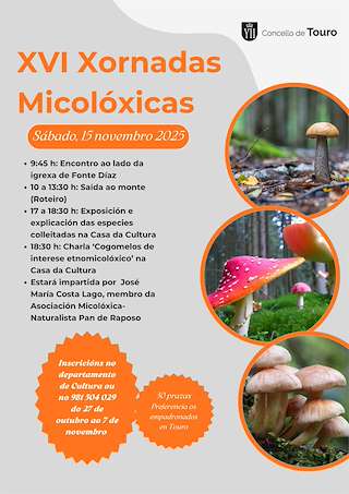 Fechas, información, programa, cartel, imágenes, mapa y ubicación de XVI Xornadas Micolóxicas (2025)  en  Touro