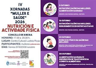 Fechas, información, programa, cartel, imágenes, mapa y ubicación de IV Xornadas Muller e Saúde (2026)  en  Ribeira