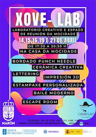 Fechas, información, programa, cartel, imágenes, mapa y ubicación de Xove-Lab  en  Narón