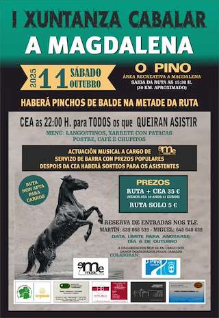 Fechas, información, programa, cartel, imágenes, mapa y ubicación de I Xuntanza Cabalar A Magdalena (2025)  en  O Pino