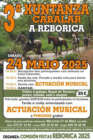Fechas, información, programa, cartel, imágenes, mapa y ubicación de III Xuntanza Cabalar da Reborica  en  Aranga
