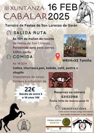 Fechas, información, programa, cartel, imágenes, mapa y ubicación de III Xuntanza Cabalar de Goián  en  Tomiño
