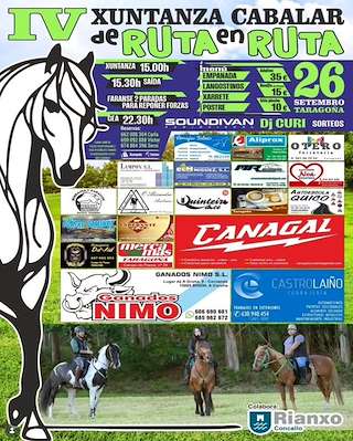 Fechas, información, programa, cartel, imágenes, mapa y ubicación de IV Xuntanza Cabalar de Ruta en Ruta (2026) en Rianxo