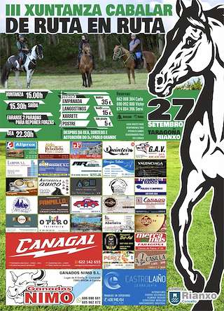 Fechas, información, programa, cartel, imágenes, mapa y ubicación de III Xuntanza Cabalar de Ruta en Ruta  en  Rianxo