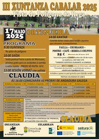Fechas, información, programa, cartel, imágenes, mapa y ubicación de III Xuntanza Cabalar   en  Ortigueira