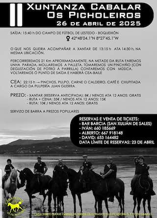 Fechas, información, programa, cartel, imágenes, mapa y ubicación de II Xuntanza Cabalar Os Picholeiros  en  Boqueixón