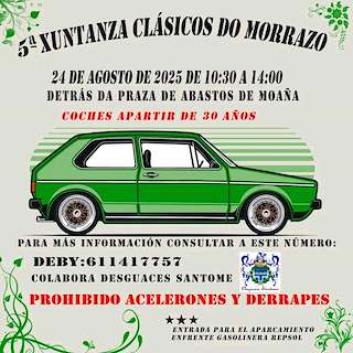 Fechas, información, programa, cartel, imágenes, mapa y ubicación de V Xuntanza Clásicos do Morrazo  en  Moaña