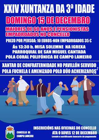 Fechas, información, programa, cartel, imágenes, mapa y ubicación de XXIV Xuntanza da 3ª Idade  en  Campo Lameiro