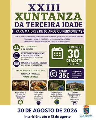 Fechas, información, programa, cartel, imágenes, mapa y ubicación de XXIII Xuntanza da Terceira Idade (2026)  en  Xunqueira de Espadanedo
