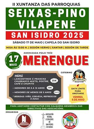 Fechas, información, programa, cartel, imágenes, mapa y ubicación de II Xuntanza das Parroquias de Seixas, Pino e Vilapene  en  Cospeito