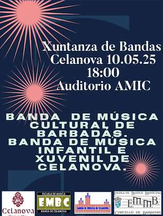 Fechas, información, programa, cartel, imágenes, mapa y ubicación de Xuntanza de Bandas (2026)  en  Celanova