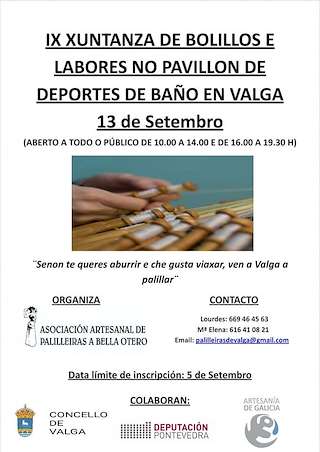 Fechas, información, programa, cartel, imágenes, mapa y ubicación de IX Xuntanza de Bolillos  en  Valga
