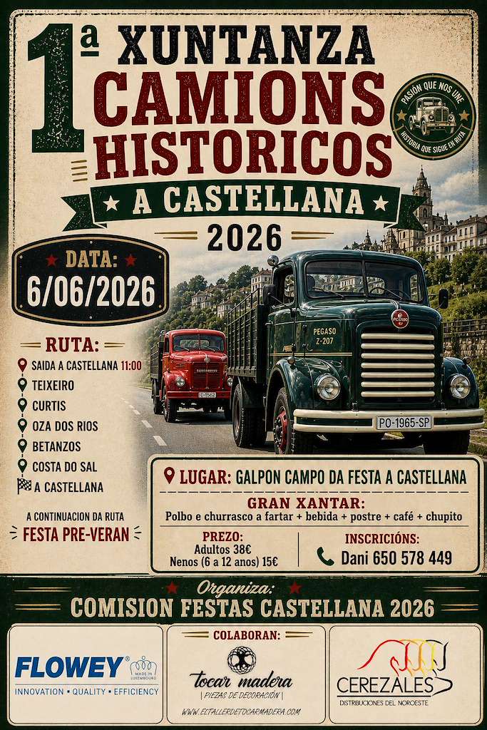 Xuntanza de Camións Históricos de A Castellana (2026) en Aranga