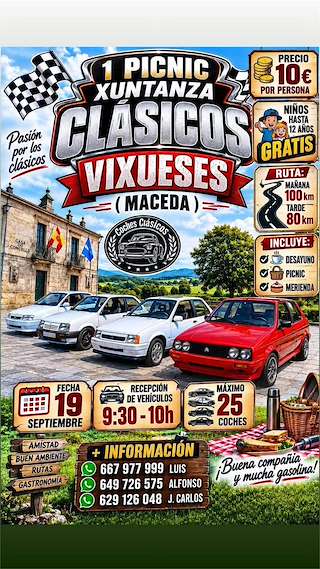 Fechas, información, programa, cartel, imágenes, mapa y ubicación de Xuntanza de Clásicos Vixueses  (2026) en Maceda