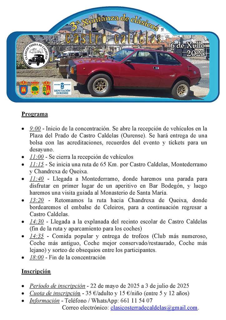 Xuntanza de Coches Clásicos en O Castro de Caldelas