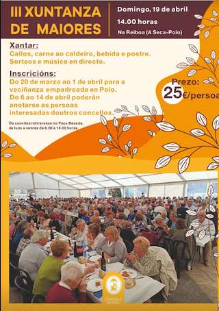 Fechas, información, programa, cartel, imágenes, mapa y ubicación de III Xuntanza de Maiores (2026) en Poio