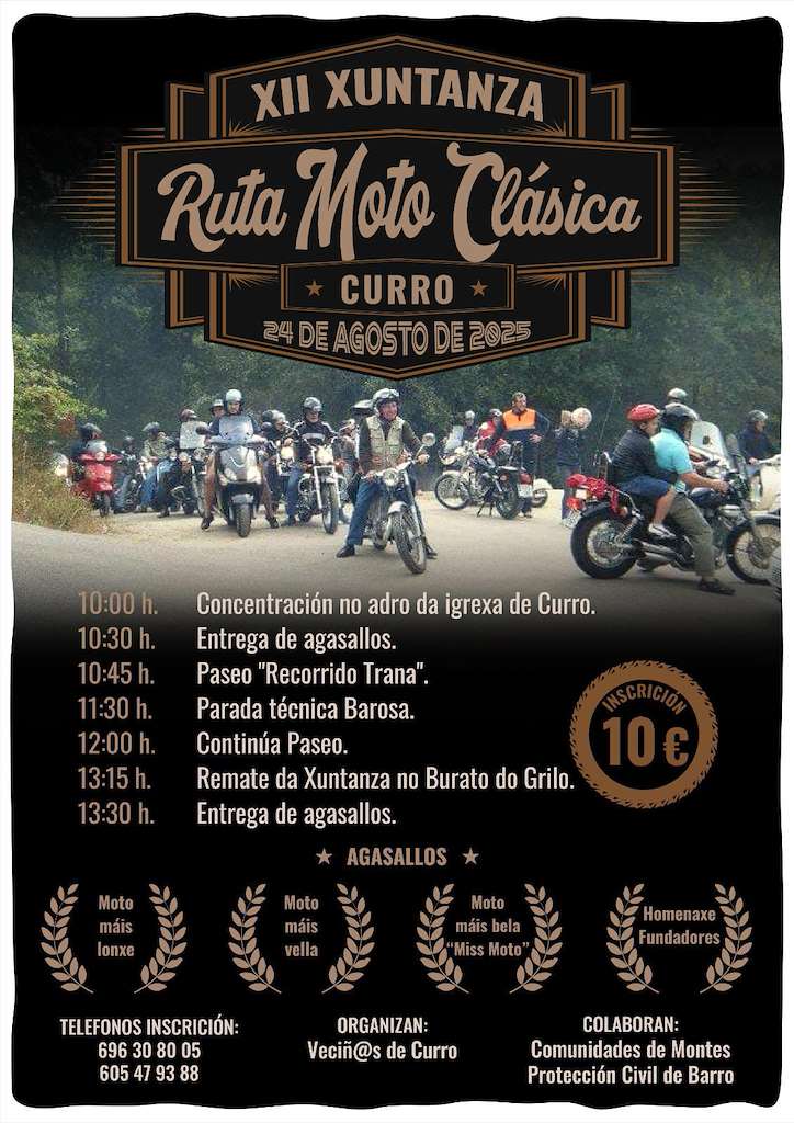 XII Xuntanza de Moto Clásica de Curro en Barro