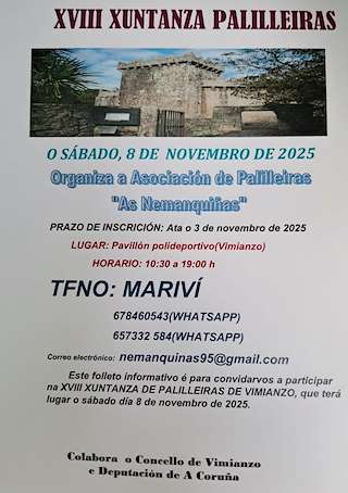 Fechas, información, programa, cartel, imágenes, mapa y ubicación de XVIII Xuntanza de Palilleiras (2025) en Vimianzo