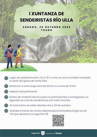 Fechas, información, programa, cartel, imágenes, mapa y ubicación de I Xuntanza de Sendeiristas Río Ulla (2025)  en  Touro