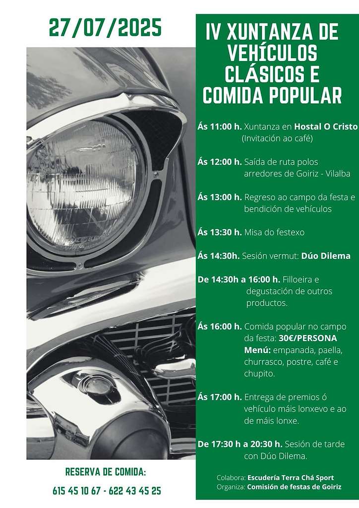 V Xuntanza de Vehículos Clásicos de Goiriz (2026) en Vilalba