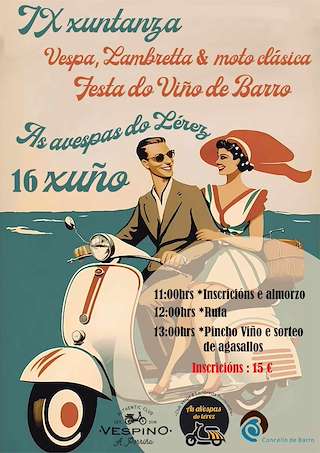 Fechas, información, programa, cartel, imágenes, mapa y ubicación de IX Xuntanza de Vespas, Lambrettas y Motos Clásicas  en  Barro