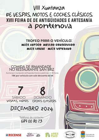 Fechas, información, programa, cartel, imágenes, mapa y ubicación de VIII Xuntanza de Vespas, Motos e Coches Clásicos  en  A Pontenova