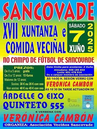 Fechas, información, programa, cartel, imágenes, mapa y ubicación de XVII Xuntanza e Comida Veciñal de Sancovade  en  Vilalba