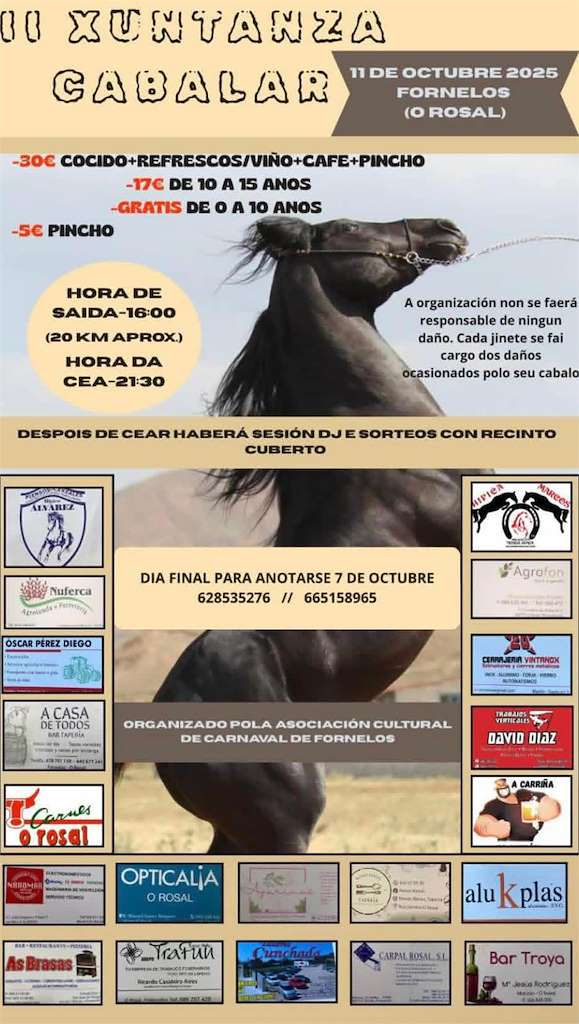 II Xuntanza e Ruta Cabalar de Fornelos (2025) en O Rosal