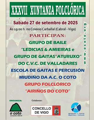 Fechas, información, programa, cartel, imágenes, mapa y ubicación de XXXVII Xuntanza Folclórica de Cabral (2025)  en  Vigo