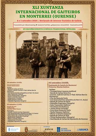 Fechas, información, programa, cartel, imágenes, mapa y ubicación de XLI Xuntanza Internacional de Gaiteiros (2026) en Monterrei