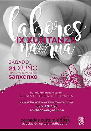Fechas, información, programa, cartel, imágenes, mapa y ubicación de IX Xuntanza Labores na Rúa  en  Sanxenxo