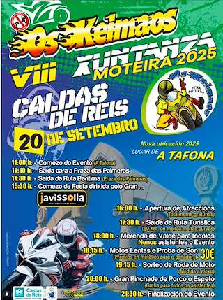 Fechas, información, programa, cartel, imágenes, mapa y ubicación de VIII Xuntanza Moteira Os Keimaos  en  Caldas de Reis
