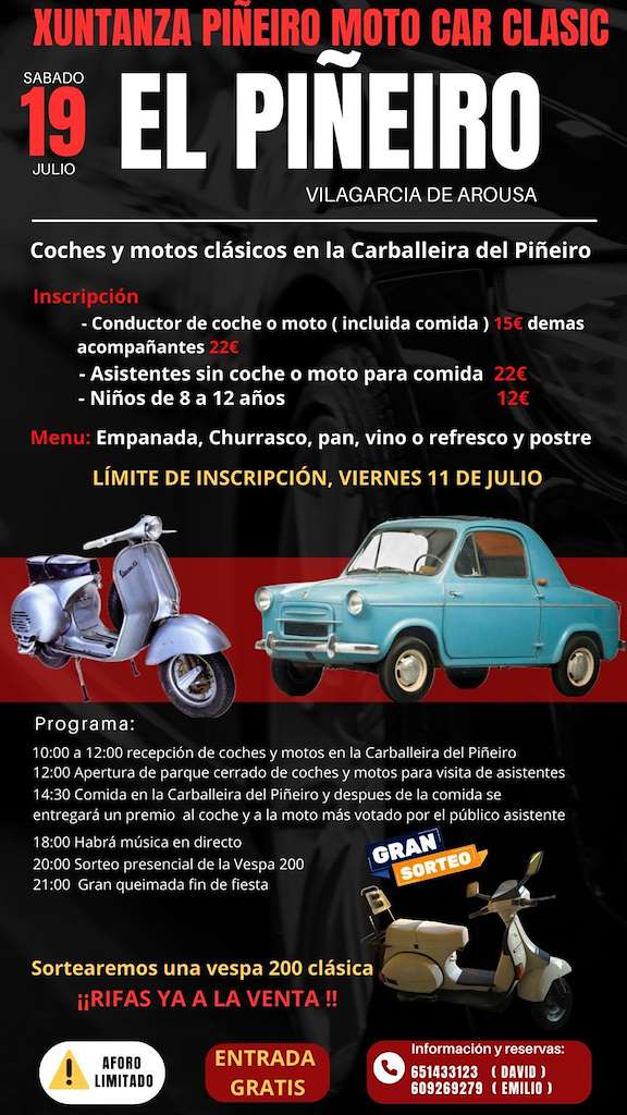 Xuntanza Piñeiro Moto Car Clasic (2025) en Vilagarcía de Arousa