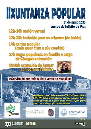 Fechas, información, programa, cartel, imágenes, mapa y ubicación de II Xuntanza Popular das Pías   en  Ponteareas
