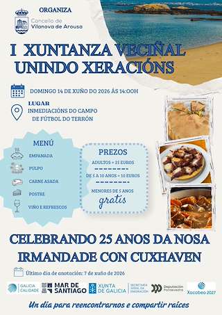 Fechas, información, programa, cartel, imágenes, mapa y ubicación de I Xuntanza Veciñal Unindo Xeracións (2026)  en  Vilanova de Arousa