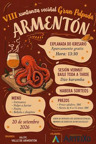 Fechas, información, programa, cartel, imágenes, mapa y ubicación de VIII Xuntaza Veciñal de Armentón (2026) en Arteixo