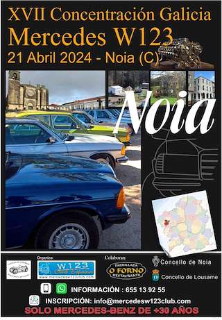 XIX Concentración Galicia Mercedes W123 (2026) en Celanova