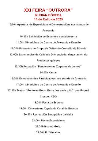 XXII Feira Tradicional Outrora (2026) en Bóveda