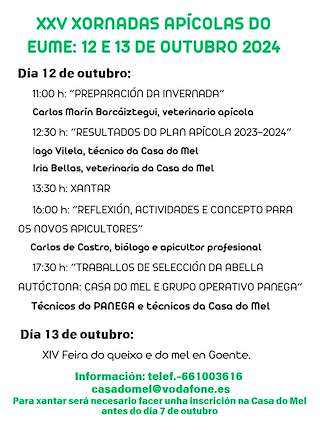 XXVI Xornadas Apícolas do Eume en As Pontes de García Rodríguez