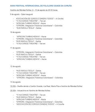 XXVIII Festival Internacional de Folclore en A Coruña