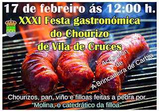 XXXIII Festa Gastronómica do Chourizo (2026) en Vila de Cruces