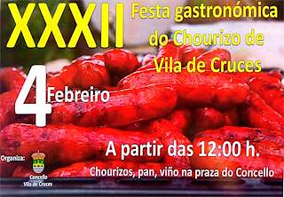 XXXIII Festa Gastronómica do Chourizo (2026) en Vila de Cruces