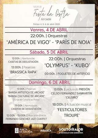 XXXVIII Festa da Ostra de Arcade (2026) en Soutomaior