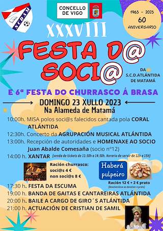 VIII Festa do Churrasco á Brasa e XL Festa do Socio de Matamá en Vigo