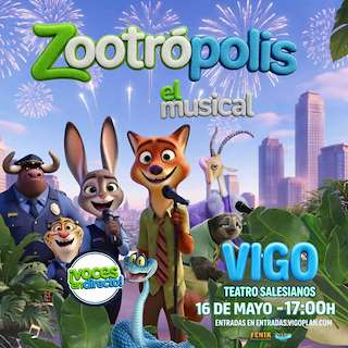 Fechas, información, programa, cartel, imágenes, mapa y ubicación de Zootrópolis El Musical (2026)  en  Vigo