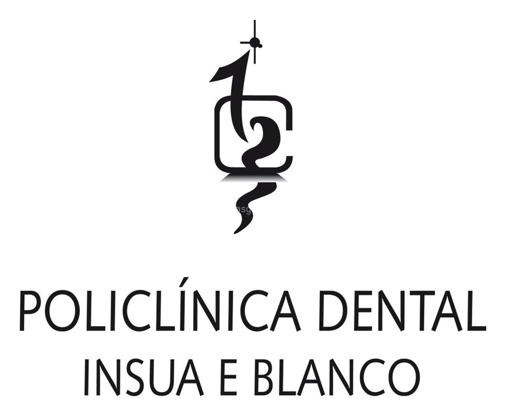 logotipo Policlínica Dental Insua - Blanco